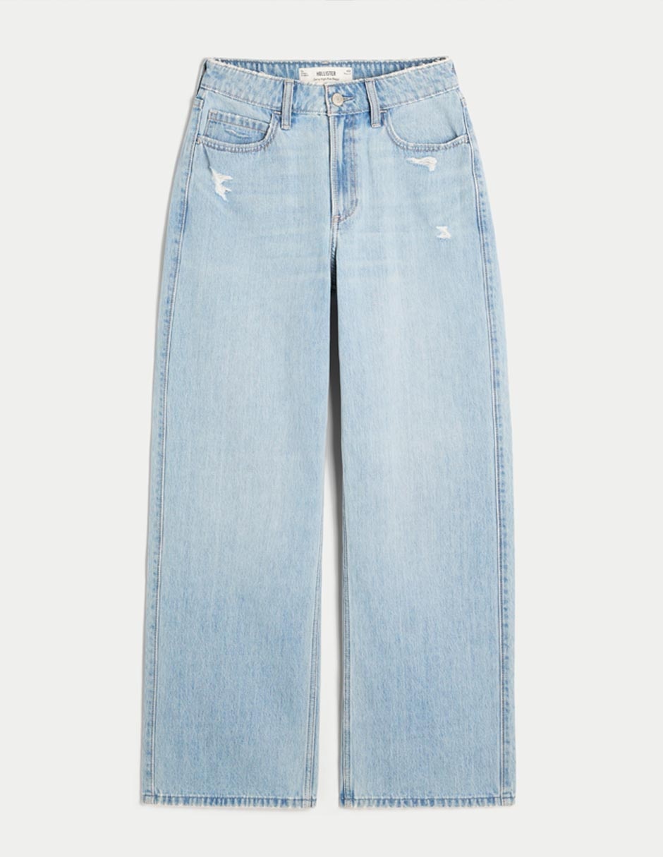 Jeans baggy corte cintura alta para mujer