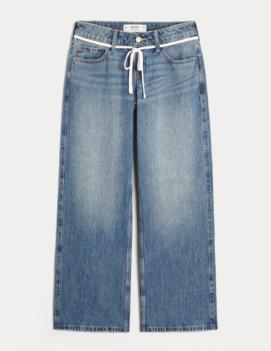 Jeans baggy corte cadera para mujer 2
