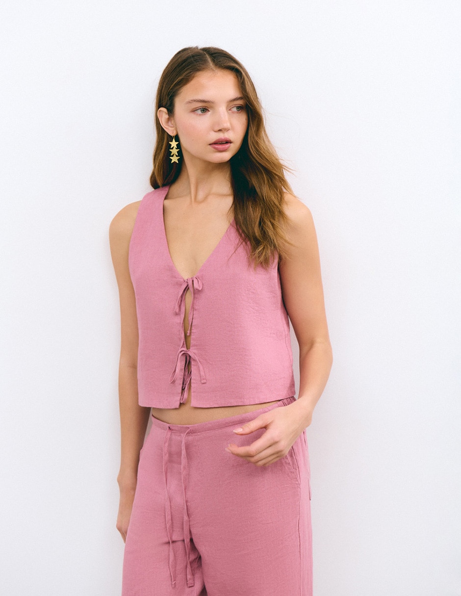 Chaleco de lino para mujer Chaleco de lino para mujer