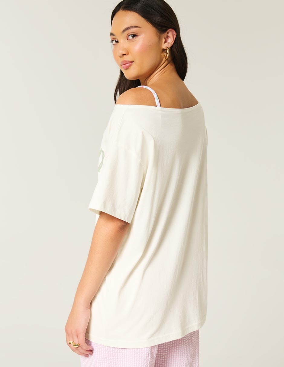Playera manga corta cuello ojal para mujer 2