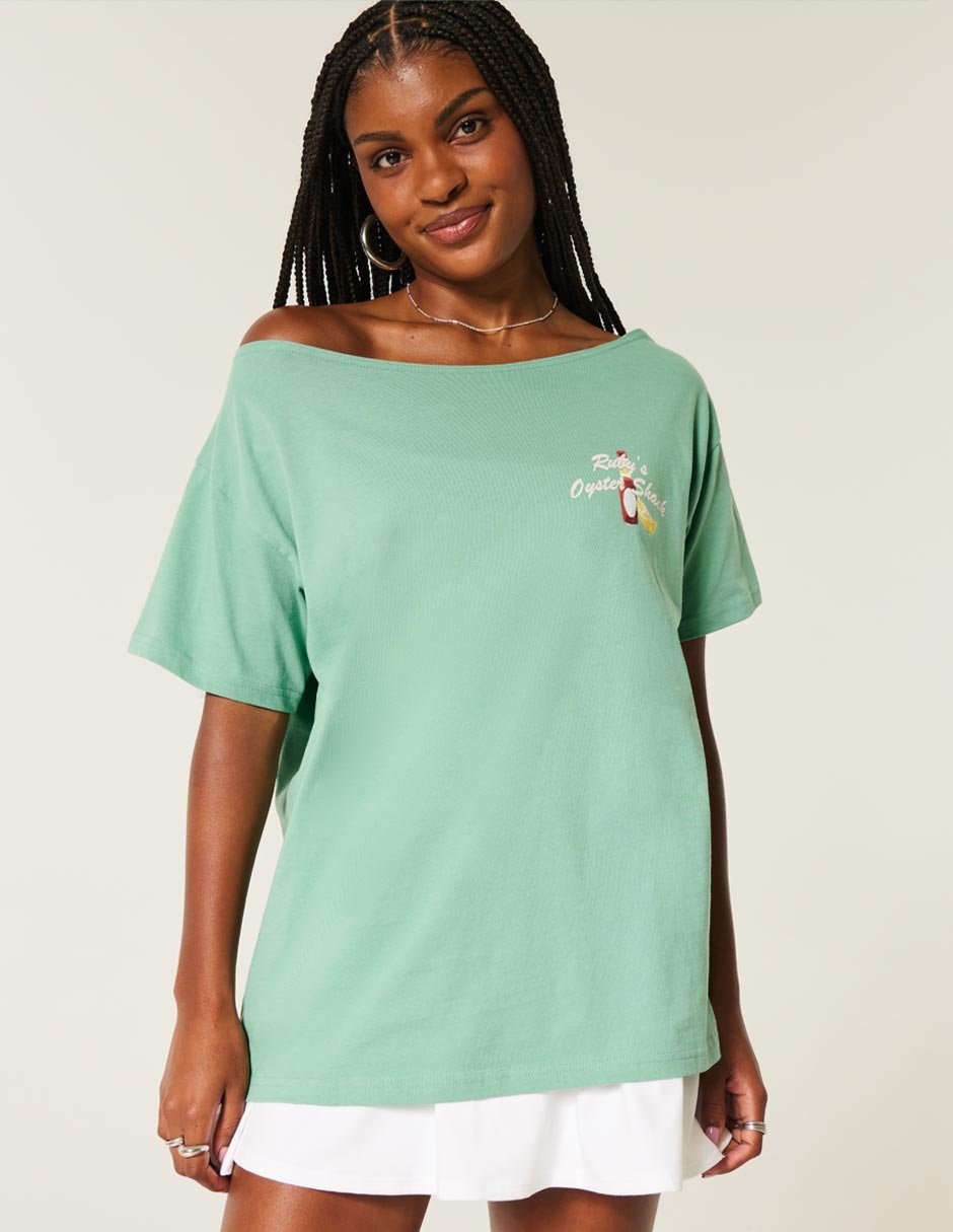 Playera manga corta Hollister cuello ojal para mujer Liverpool