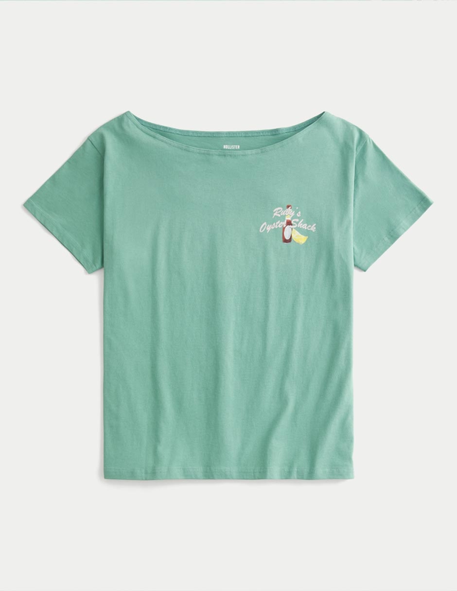 Playera manga corta cuello ojal para mujer 2
