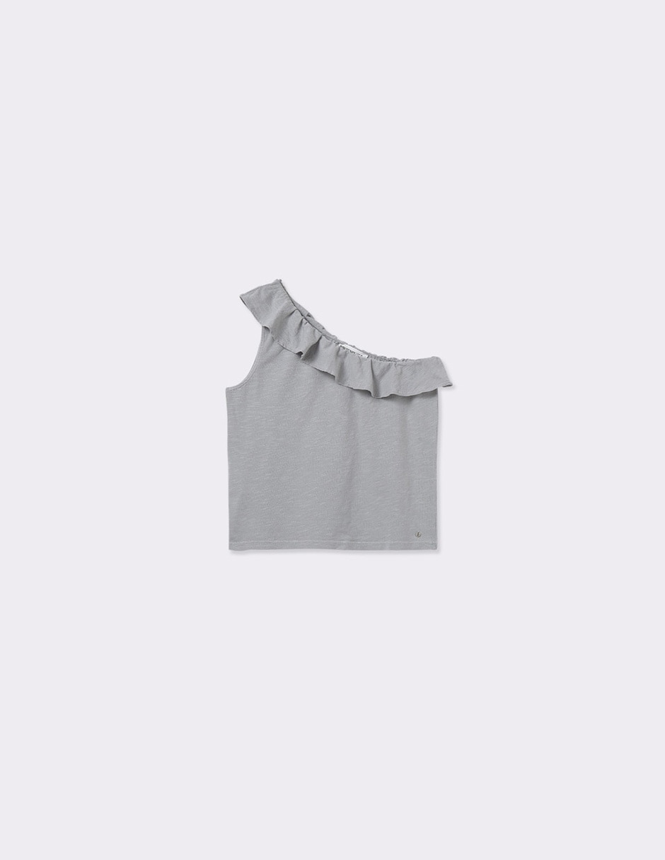 Top cuello asimétrico escote regular tirante ancho 6