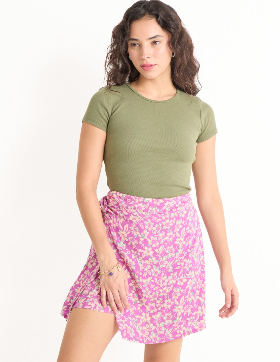 Falda short corta a la cintura