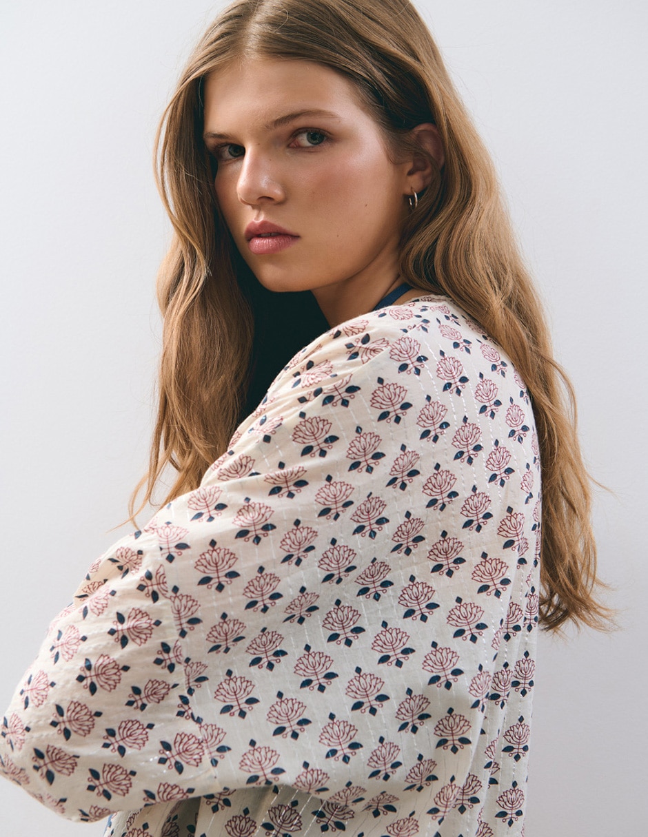 Blusa camisera manga 3/4 para mujer 4