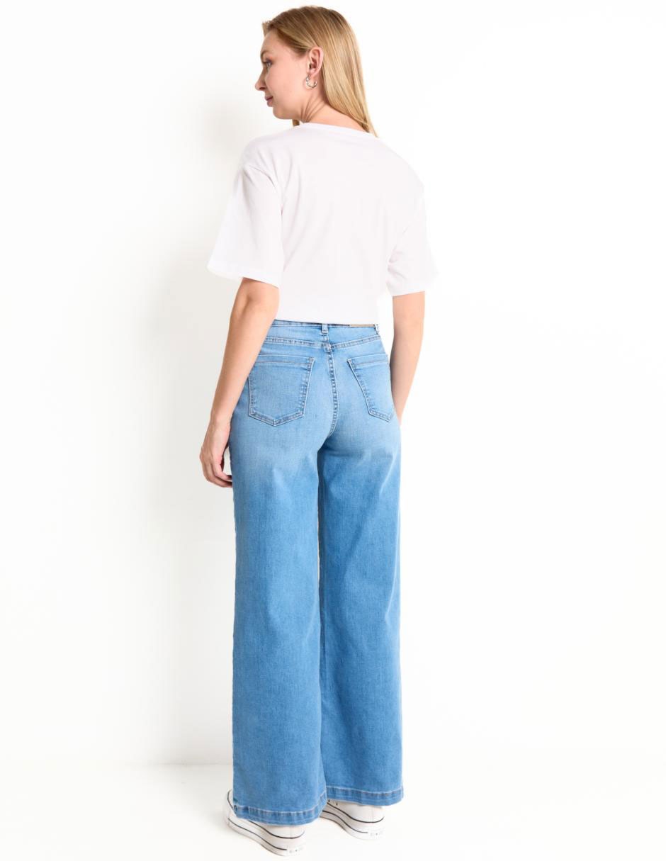 Jeans straight corte cadera para mujer 2