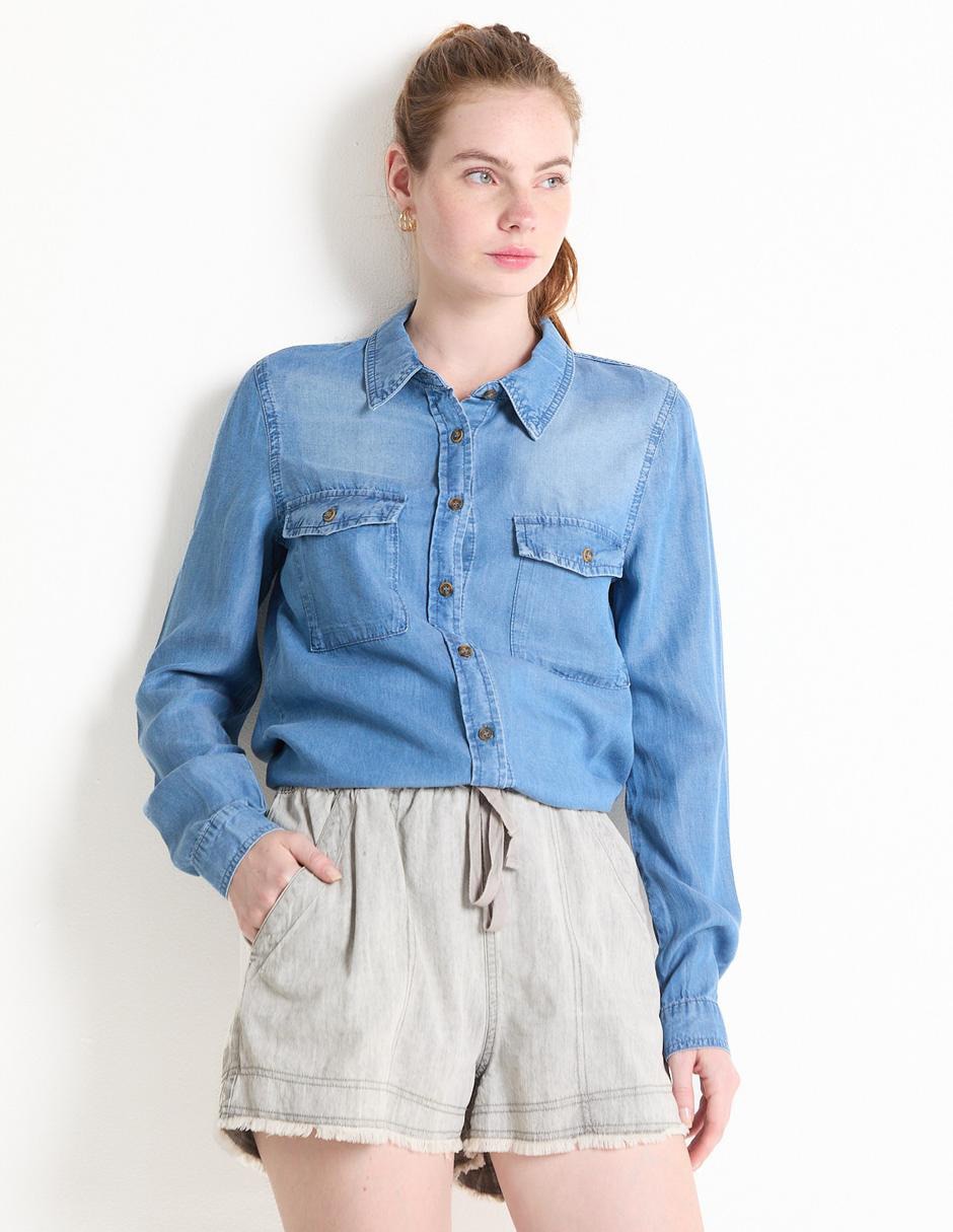 Blusa camisera Coffee Bean manga larga para mujer Liverpool