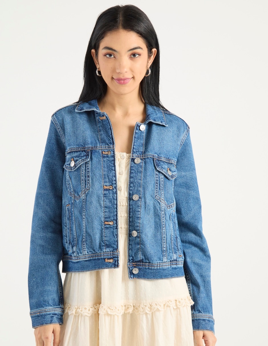 Chamarra denim de mezclilla para mujer