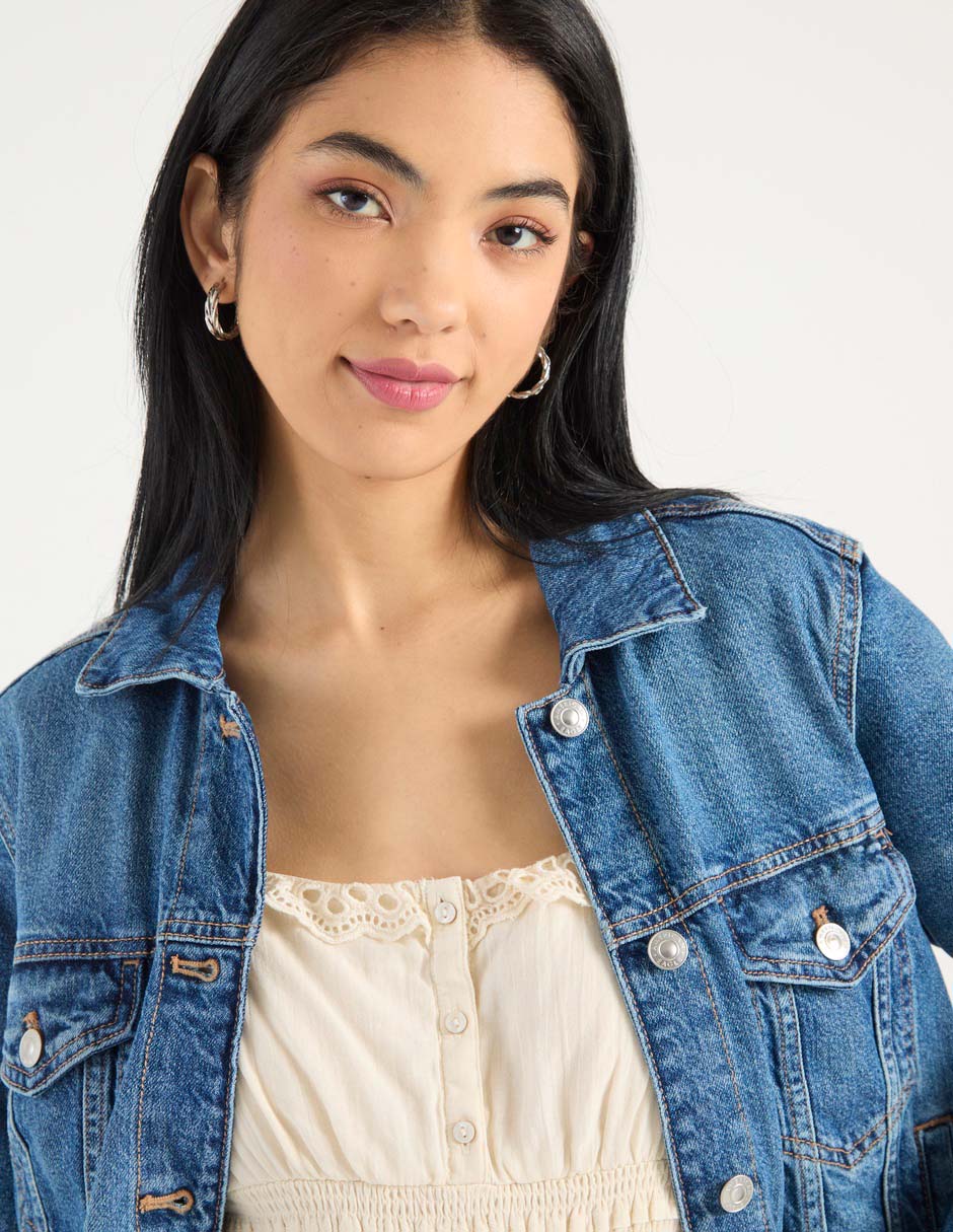 Chamarra denim de mezclilla para mujer 3