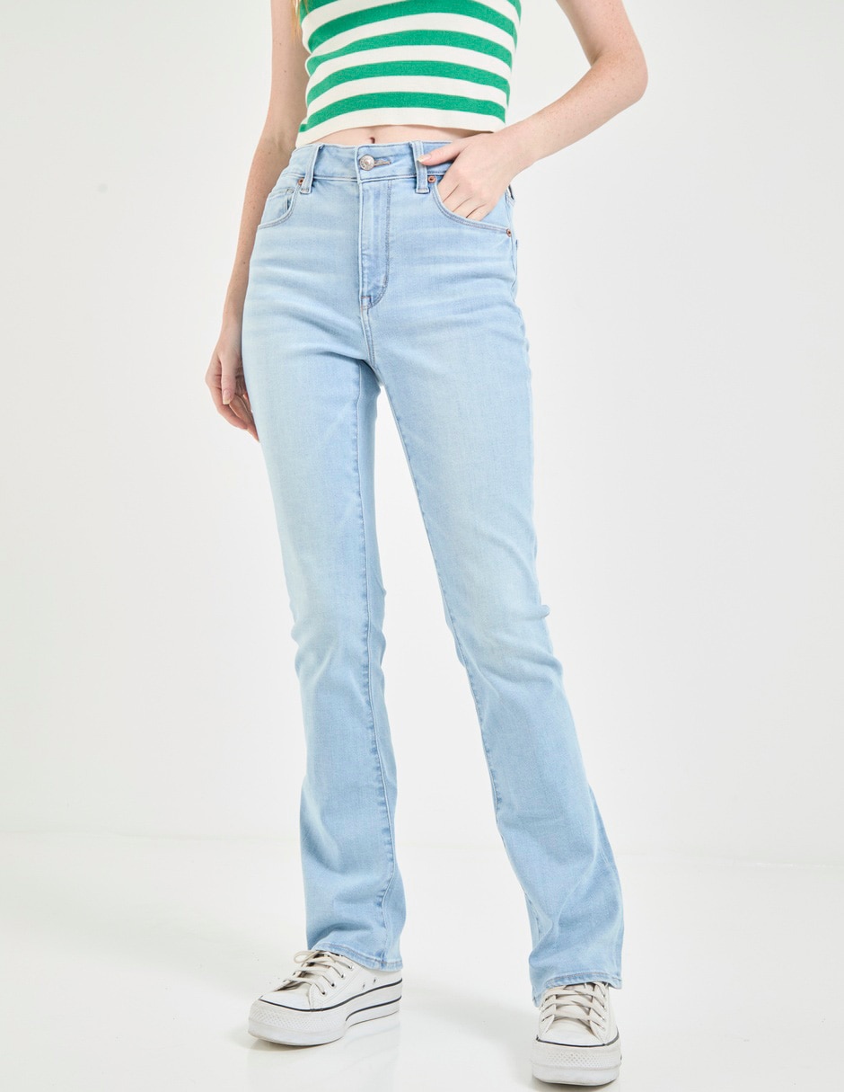 Jeans slim corte cintura para mujer