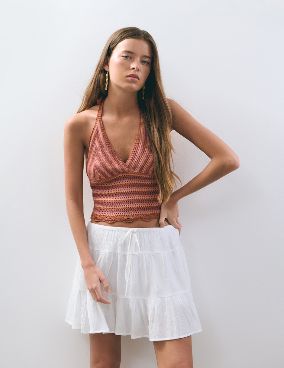 Top cuello halter escote V Top cuello halter escote V