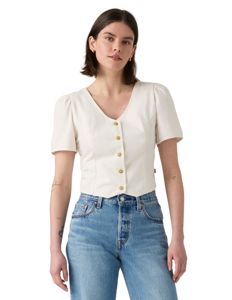 Blusa manga corta para mujer