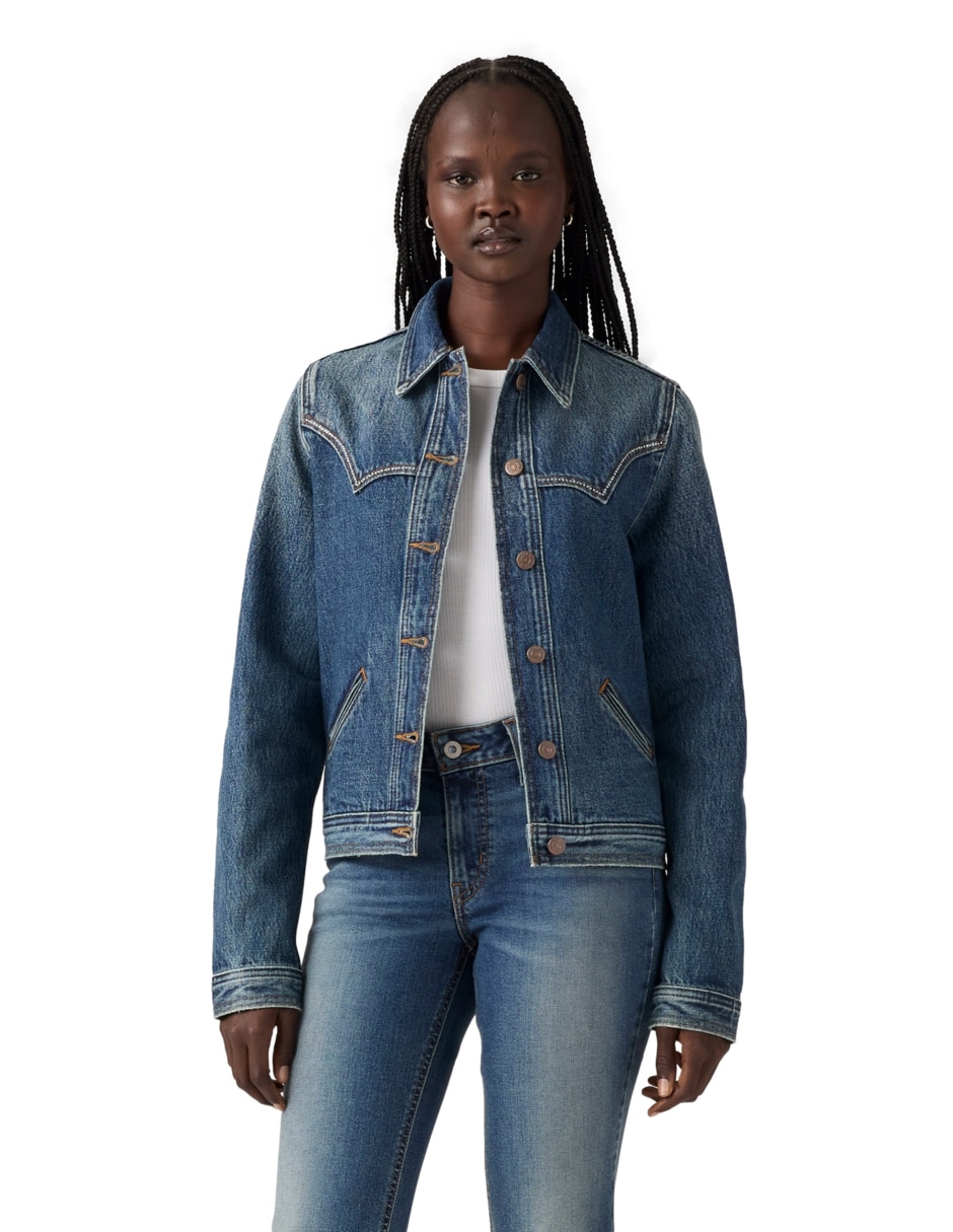 Chamarra denim de mezclilla para mujer