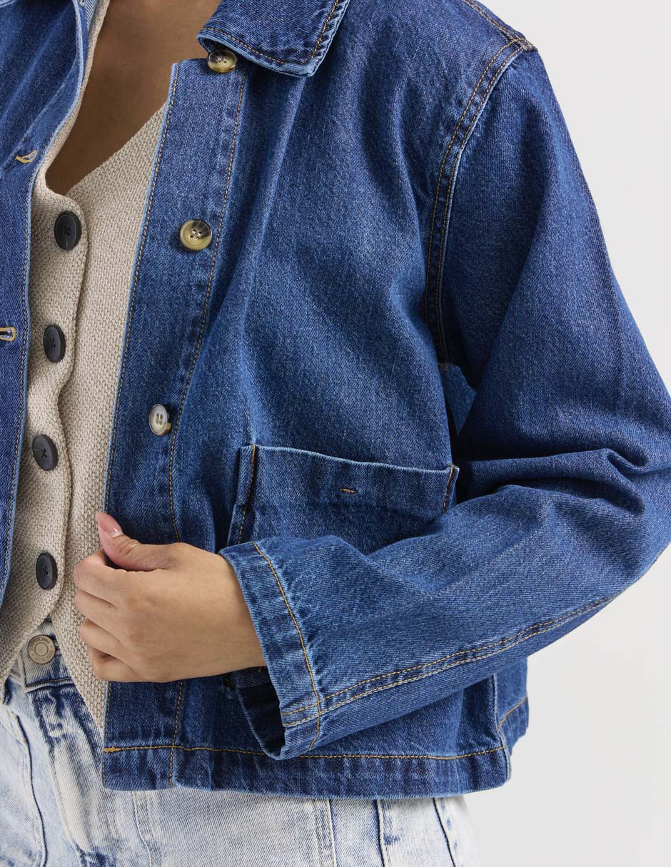 Chamarra casual de mezclilla para mujer 4
