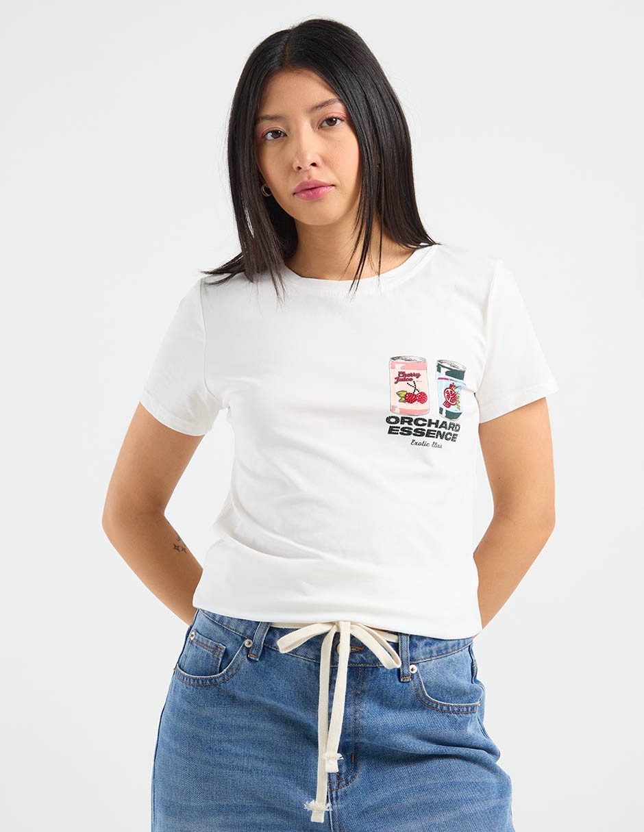 Playera manga corta cuello redondo para mujer 2