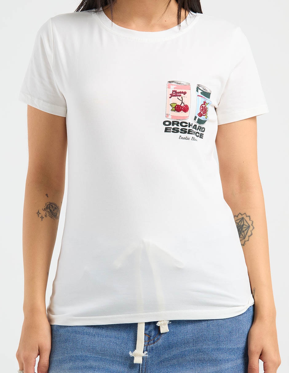 Playera manga corta cuello redondo para mujer 7