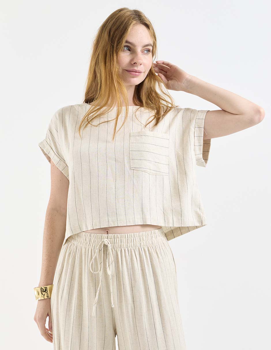 Blusa manga corta para mujer