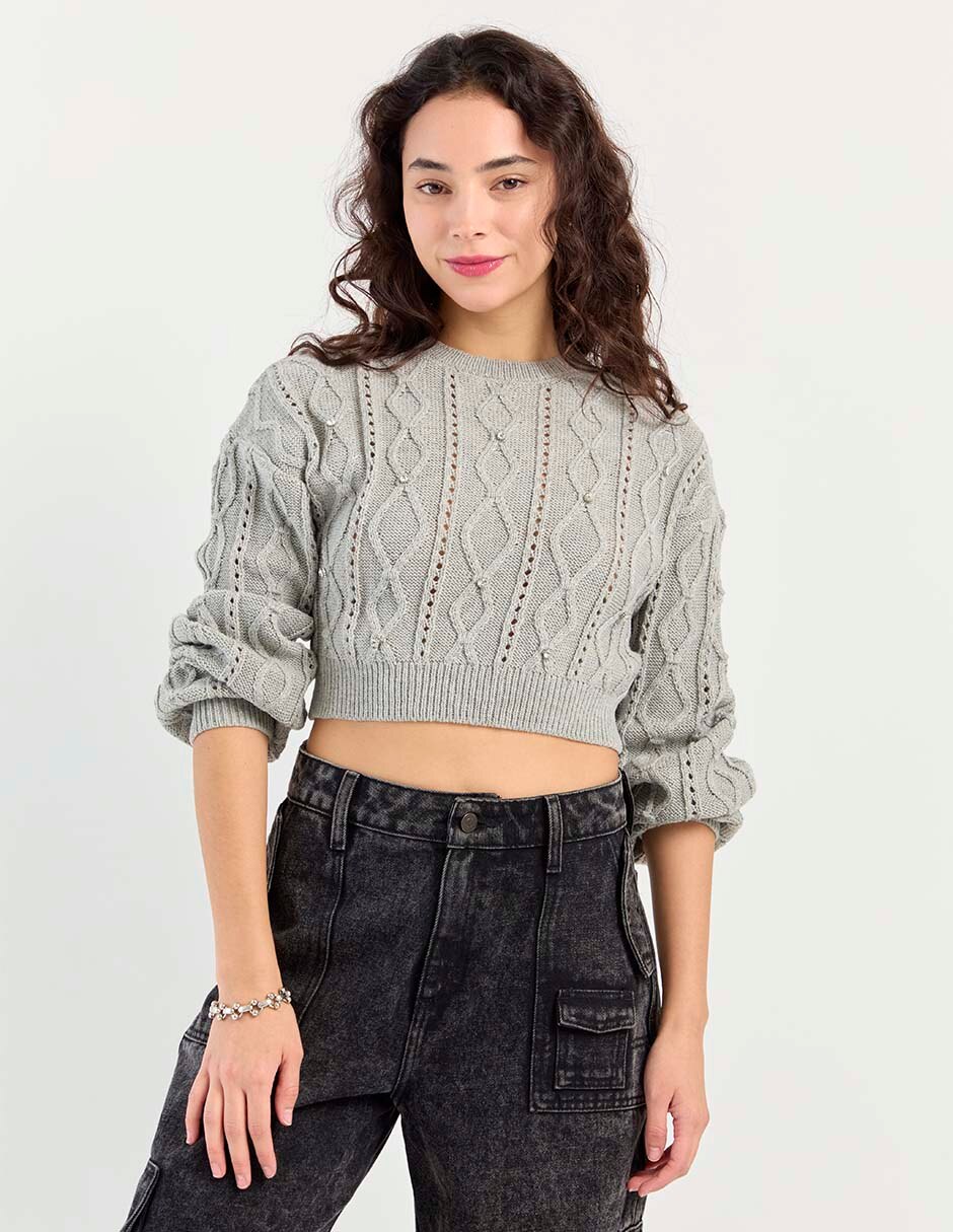Suéter cuello redondo para mujer