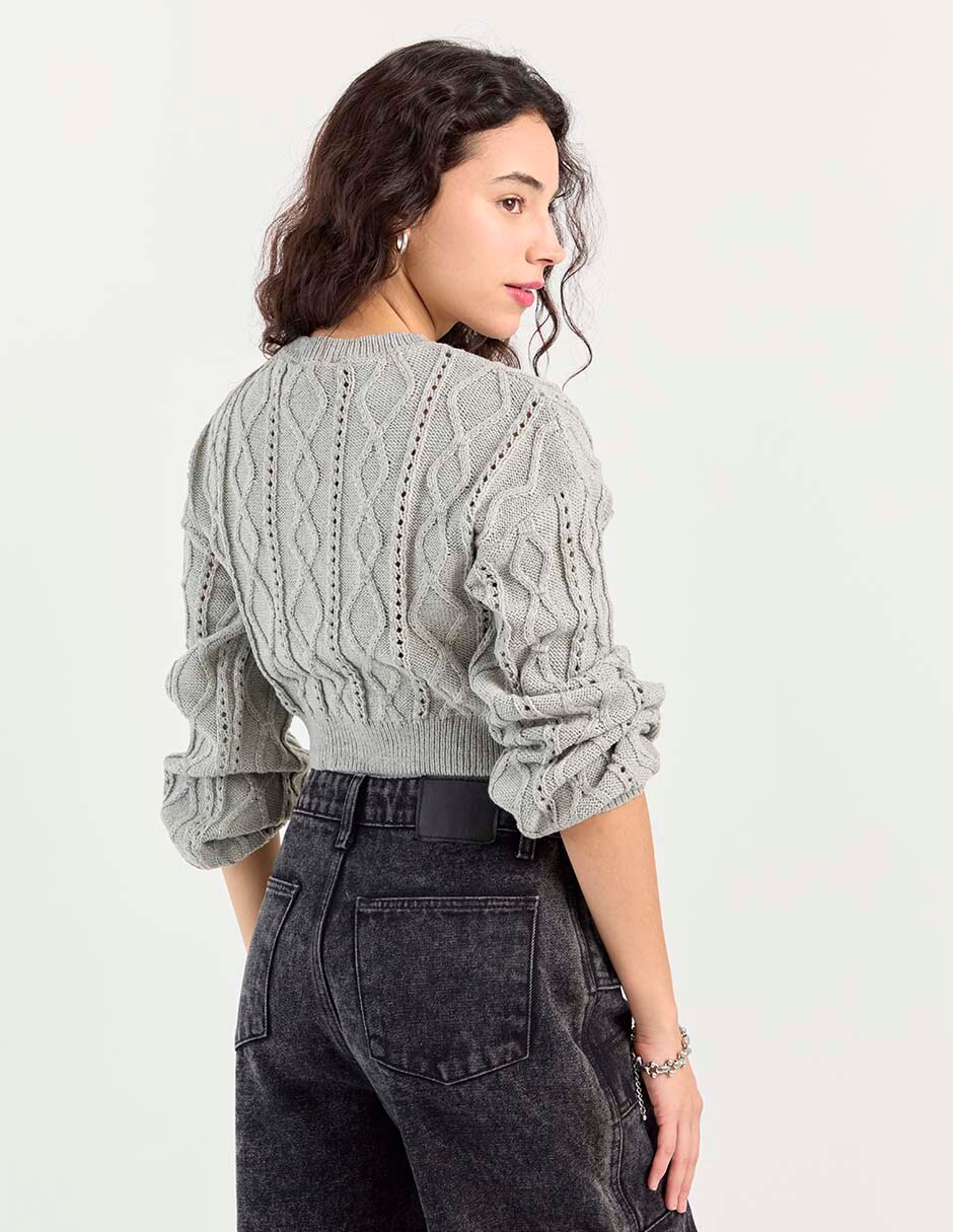 Suéter cuello redondo para mujer 2