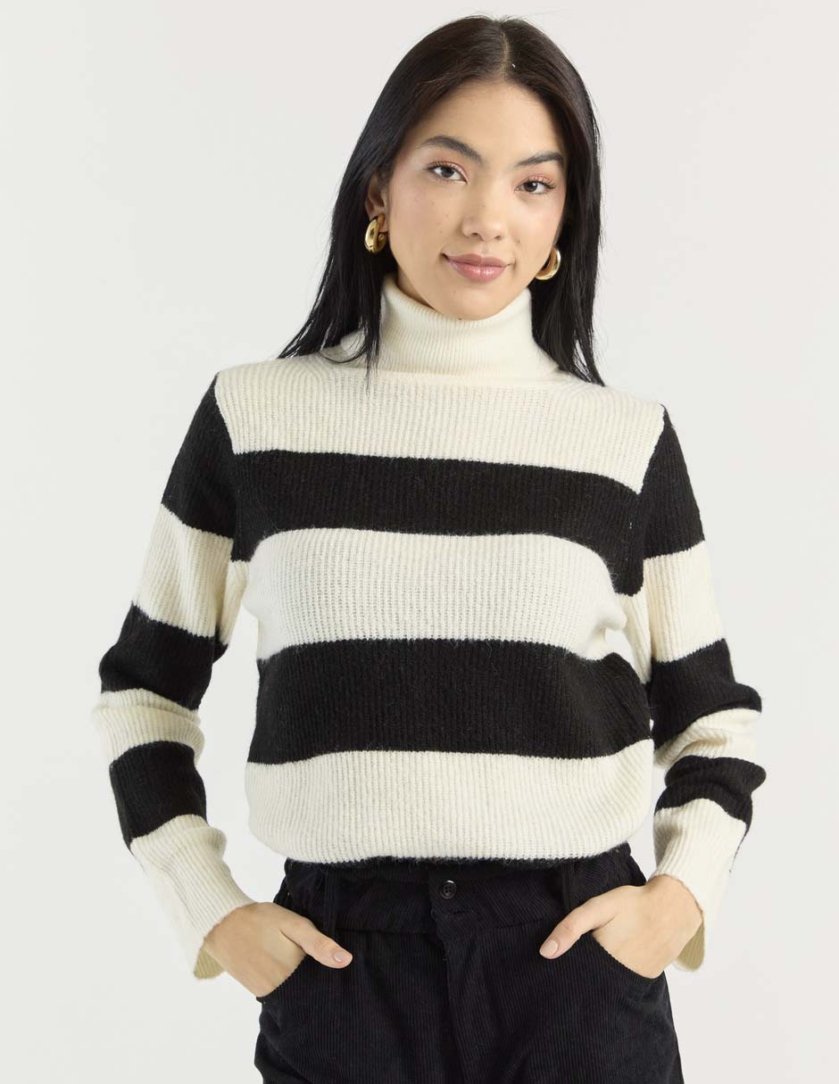 Suéter cuello alto para mujer