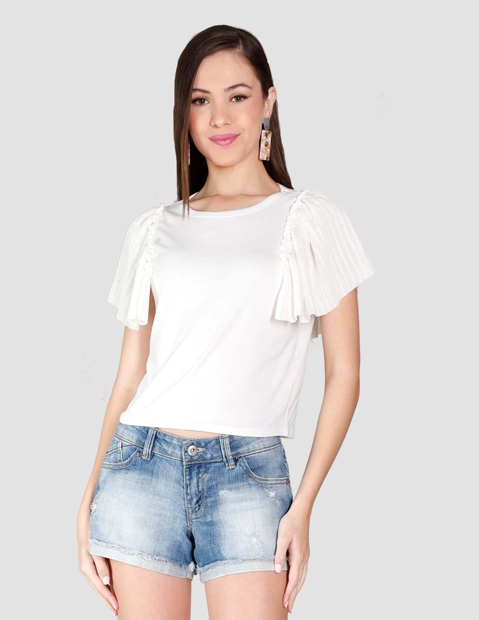 Blusa manga corta para mujer