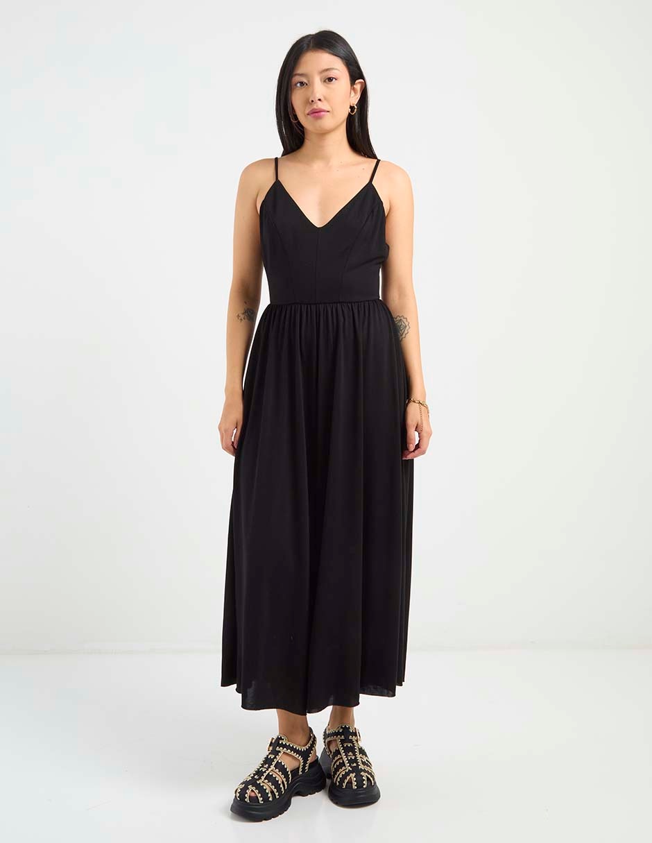 Jumpsuit That's It de modal playa estampado liso para mujer