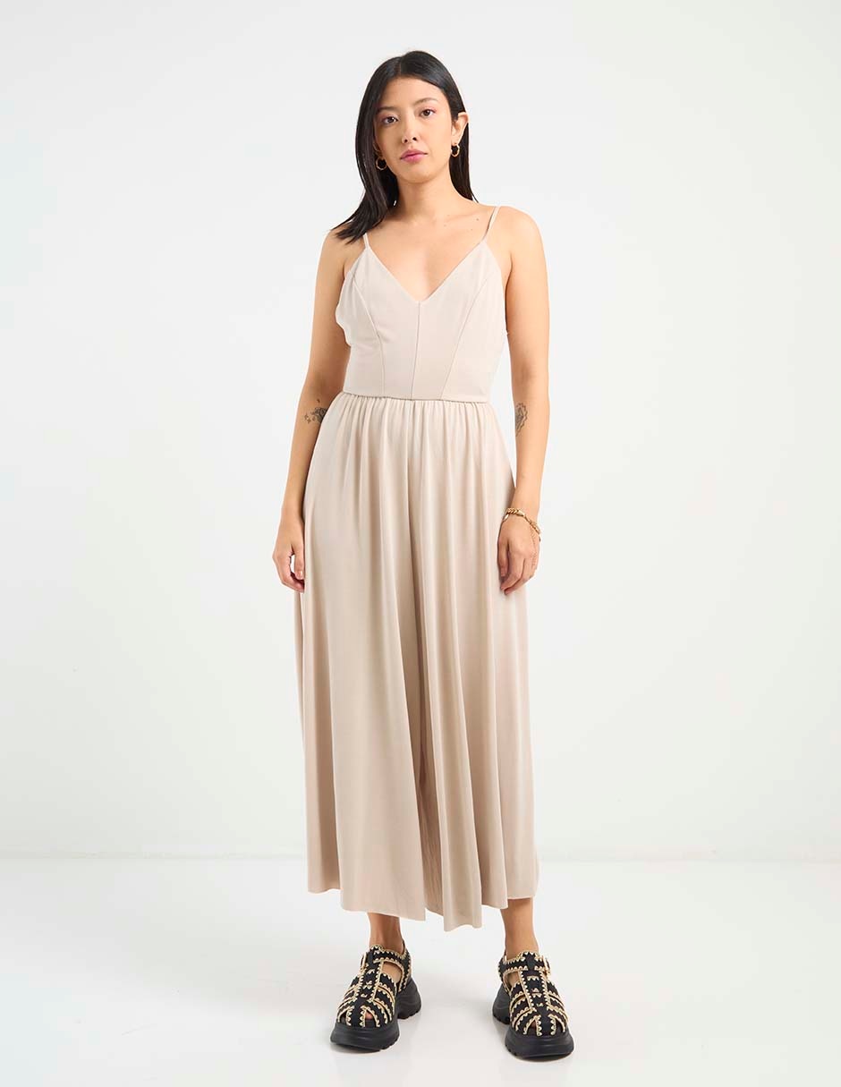 Jumpsuit de modal playa estampado liso para mujer