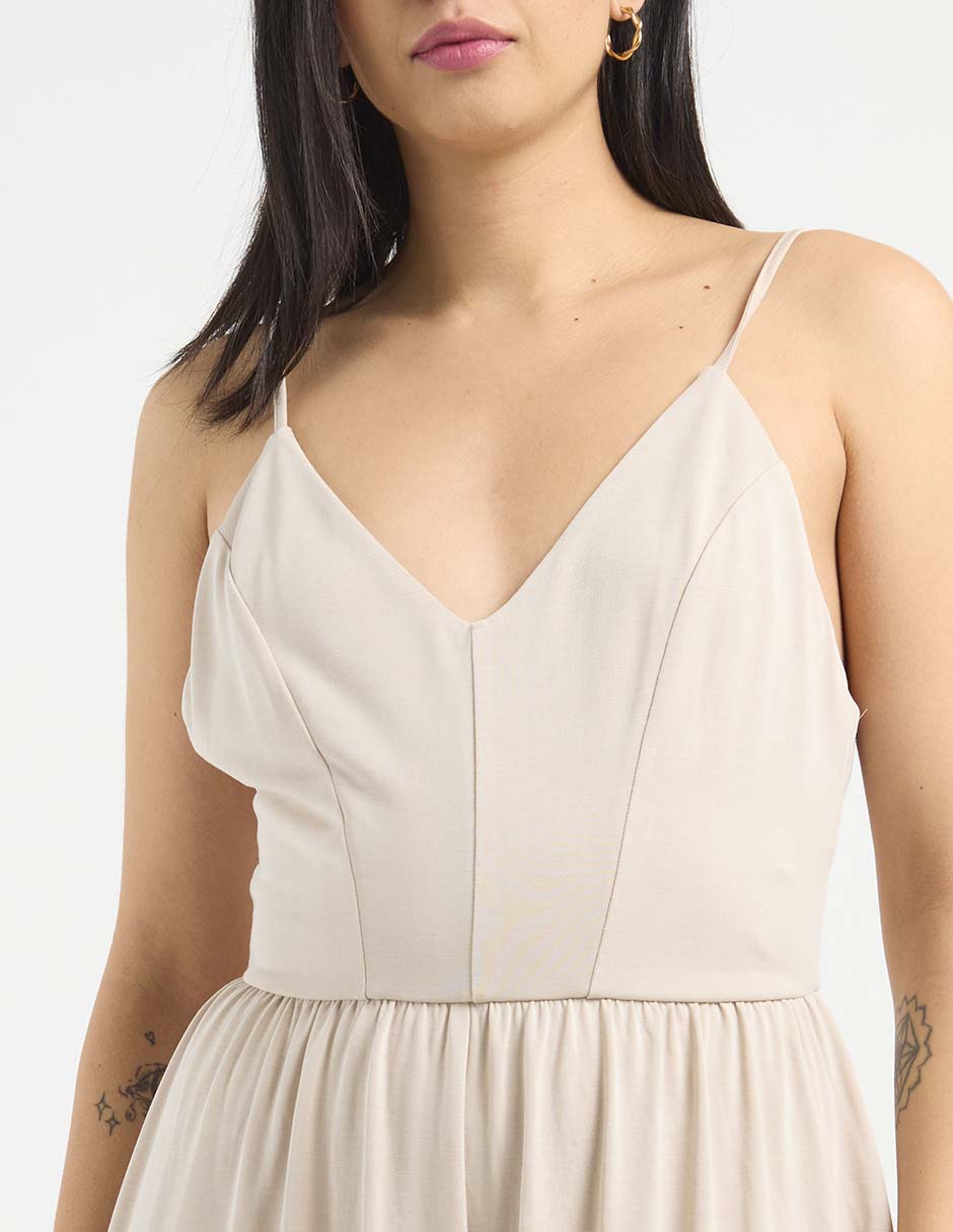 Jumpsuit de modal playa estampado liso para mujer 4