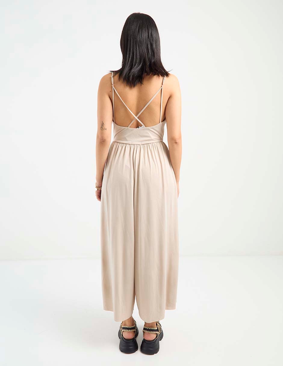 Jumpsuit de modal playa estampado liso para mujer 6