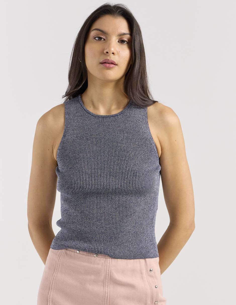 Top cuello redondo