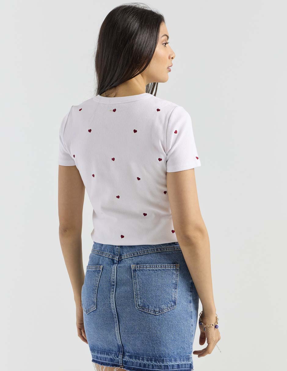 Playera manga corta cuello redondo para mujer 2