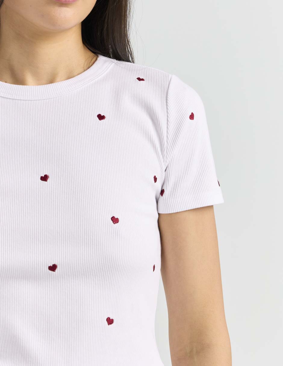 Playera manga corta cuello redondo para mujer 4