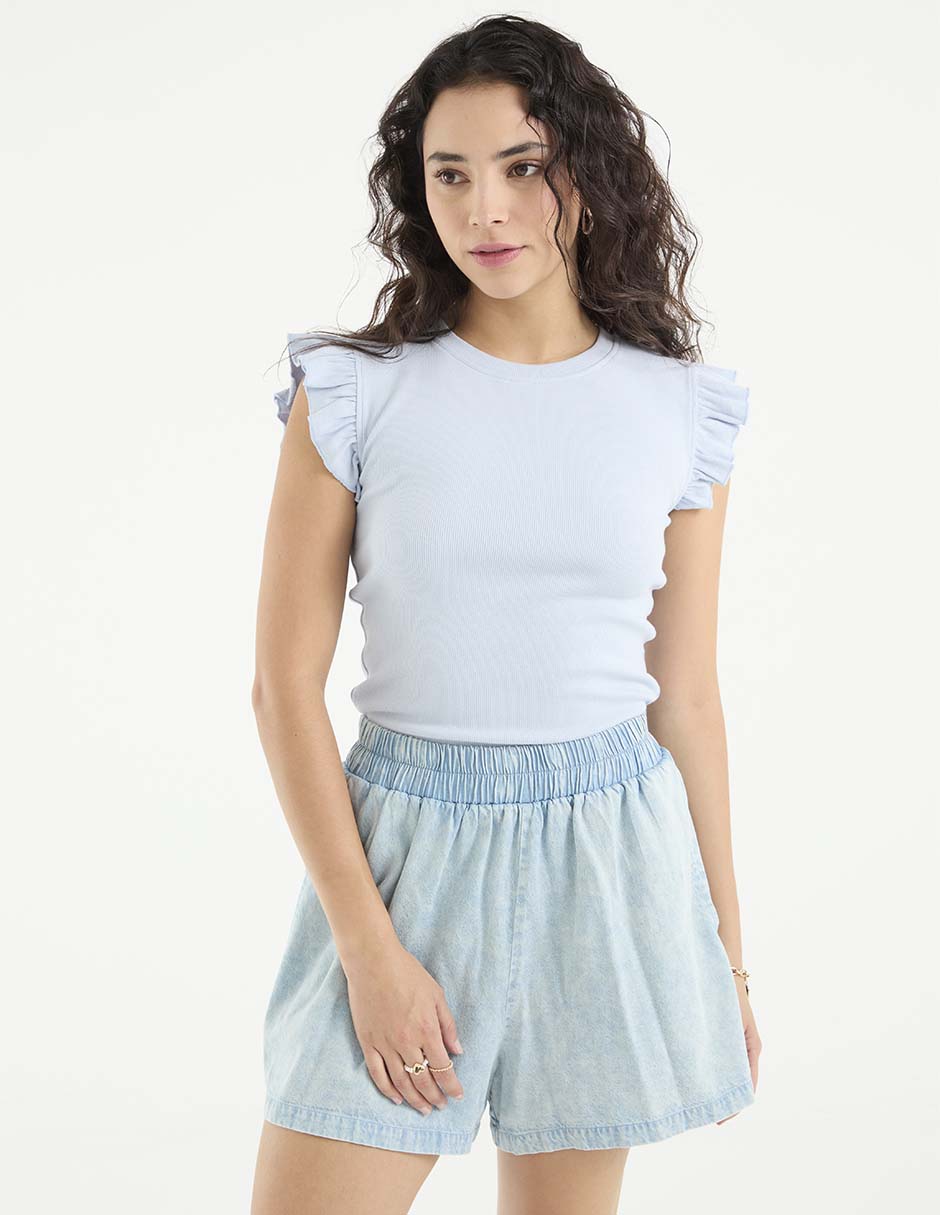 Blusa manga corta para mujer