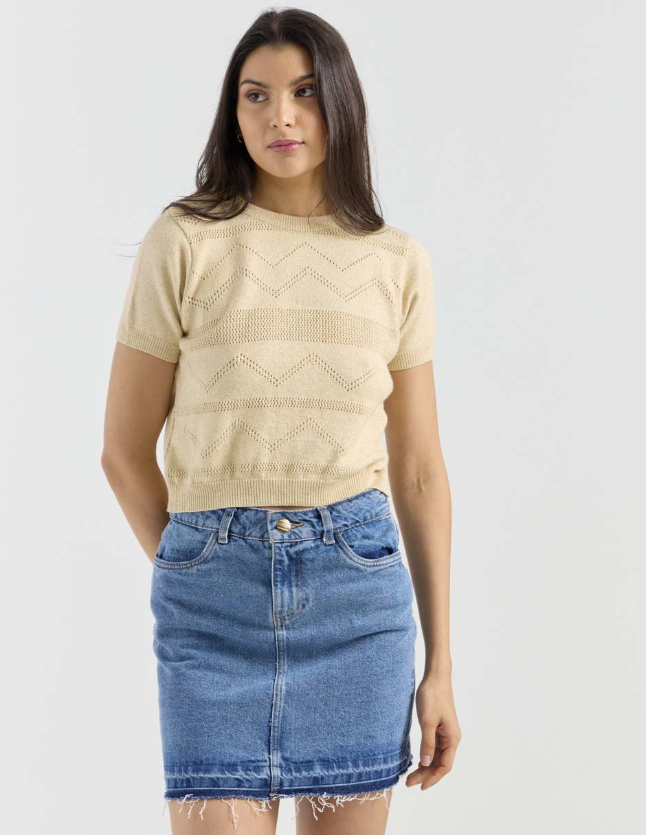 Blusa manga corta para mujer