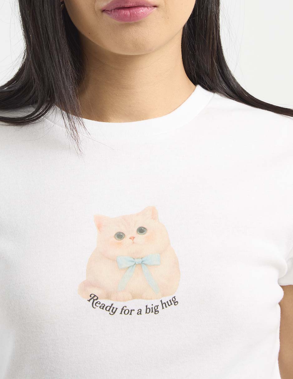 Playera manga corta cuello redondo para mujer 4