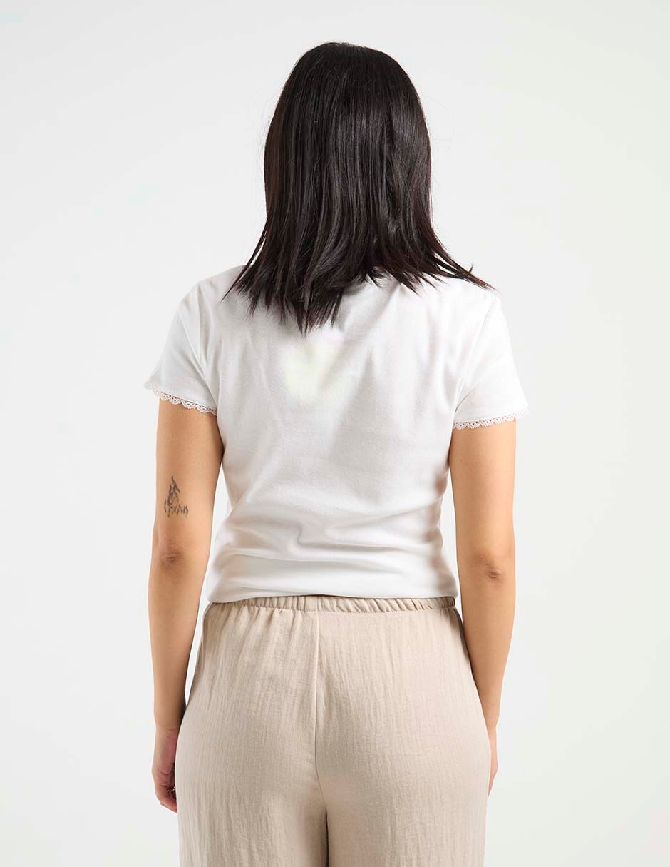 Playera manga corta cuello redondo para mujer 6