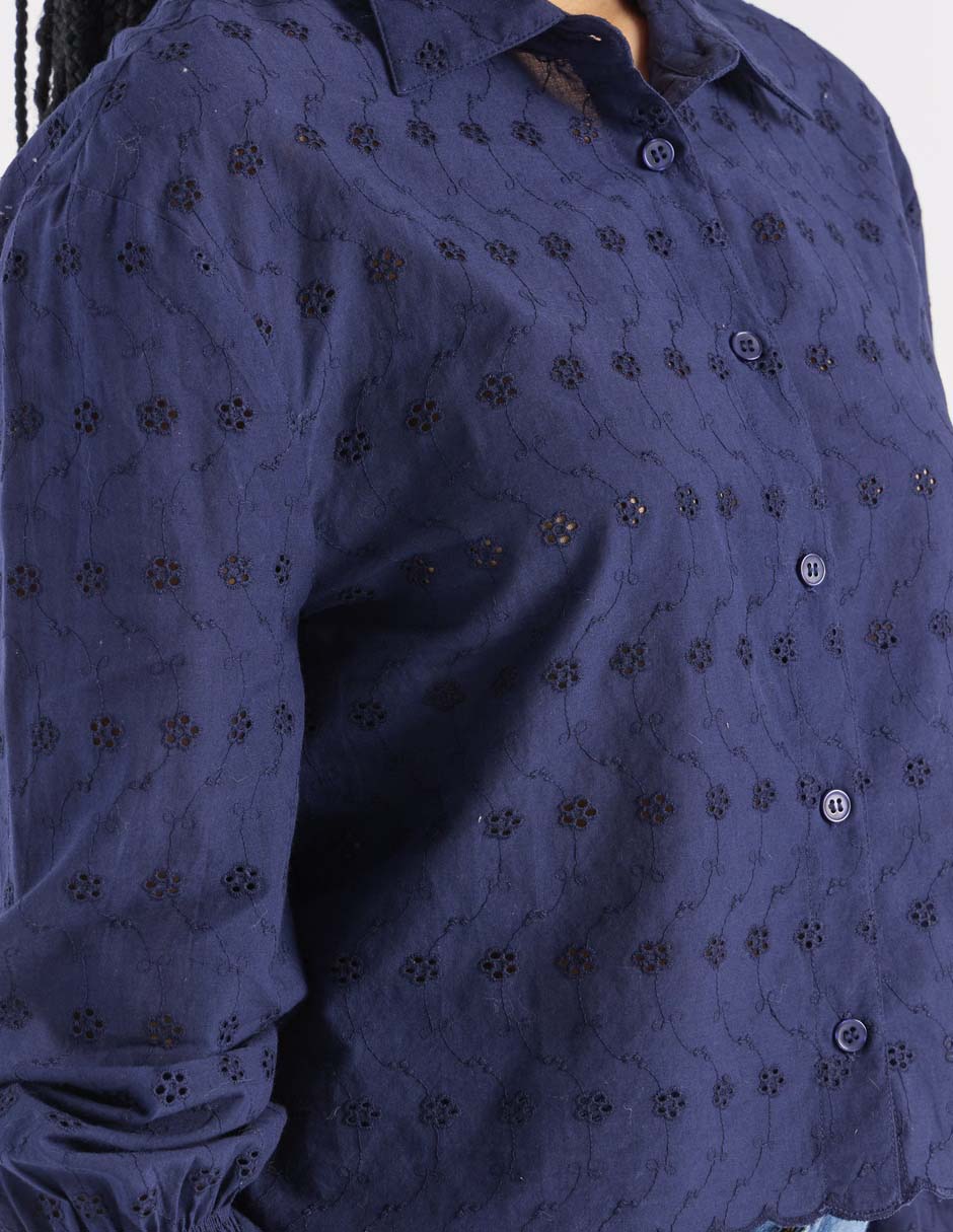 Blusa camisera manga larga para mujer 4