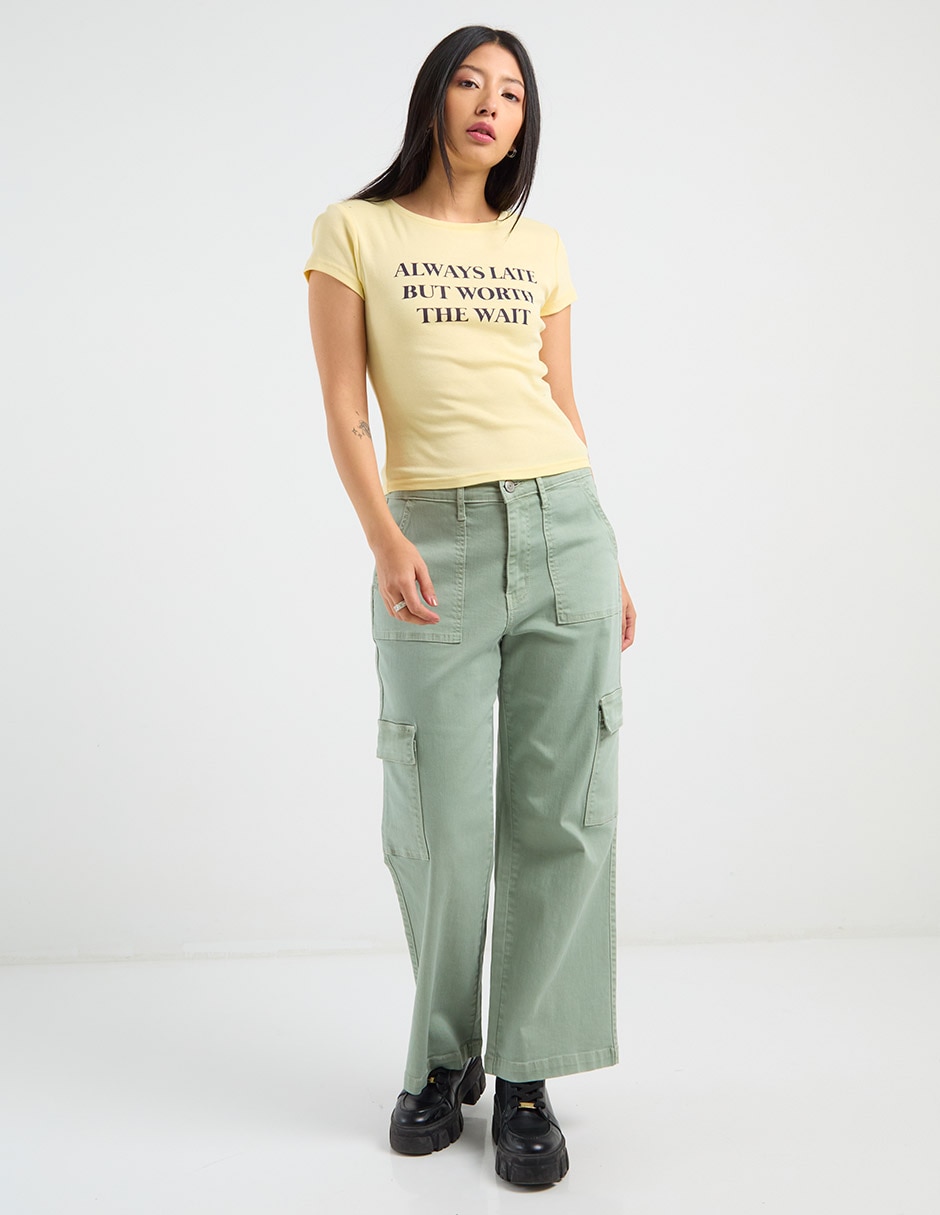 Playera manga corta cuello redondo para mujer 3