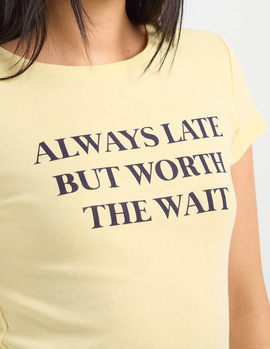 Playera manga corta cuello redondo para mujer 4