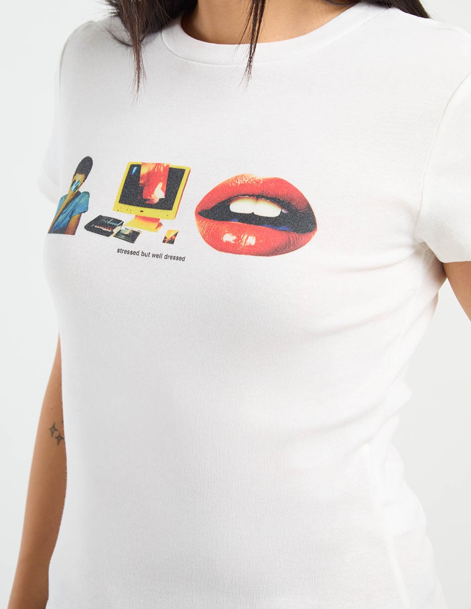 Playera manga corta cuello redondo para mujer 5