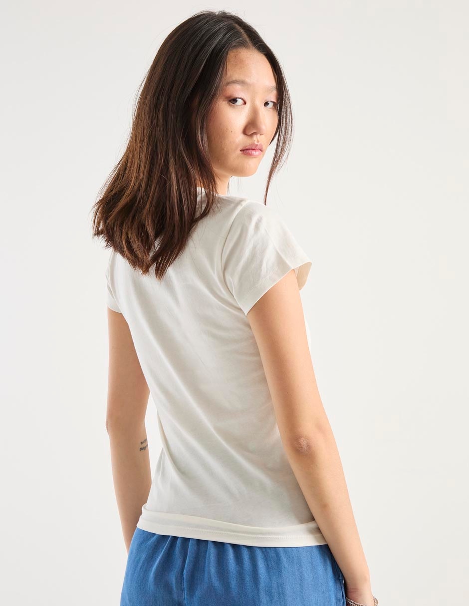 Playera manga corta cuello redondo para mujer 2