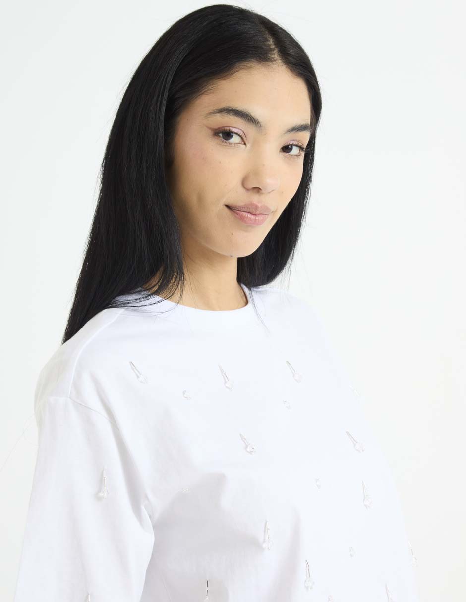 Playera manga corta cuello redondo para mujer 4