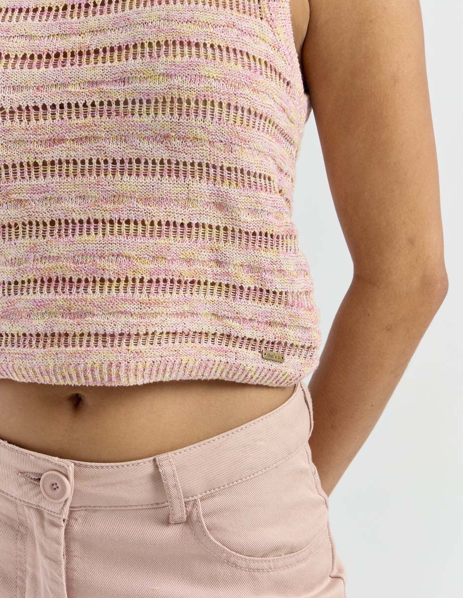 Top cuello redondo tirante ancho 4