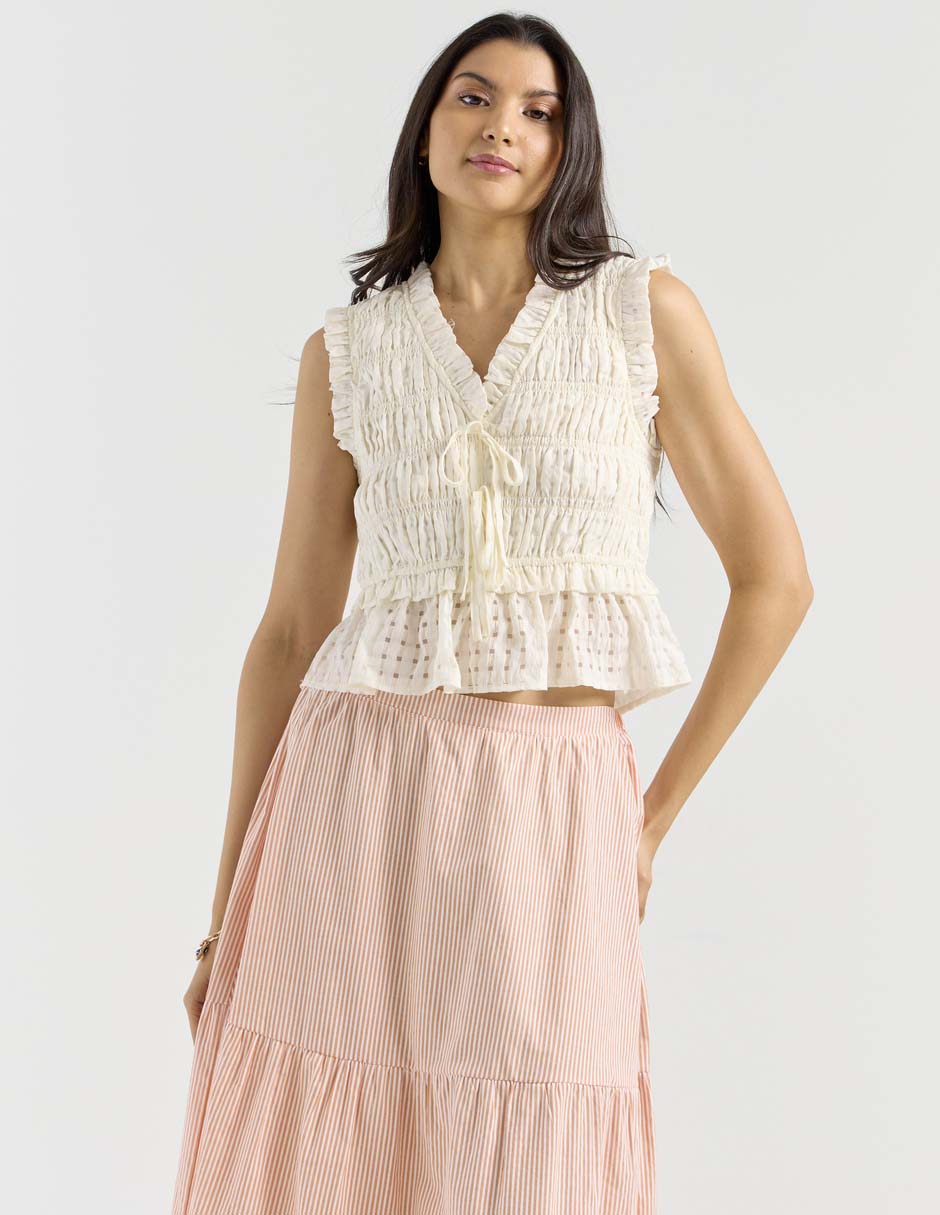 Blusa manga corta para mujer