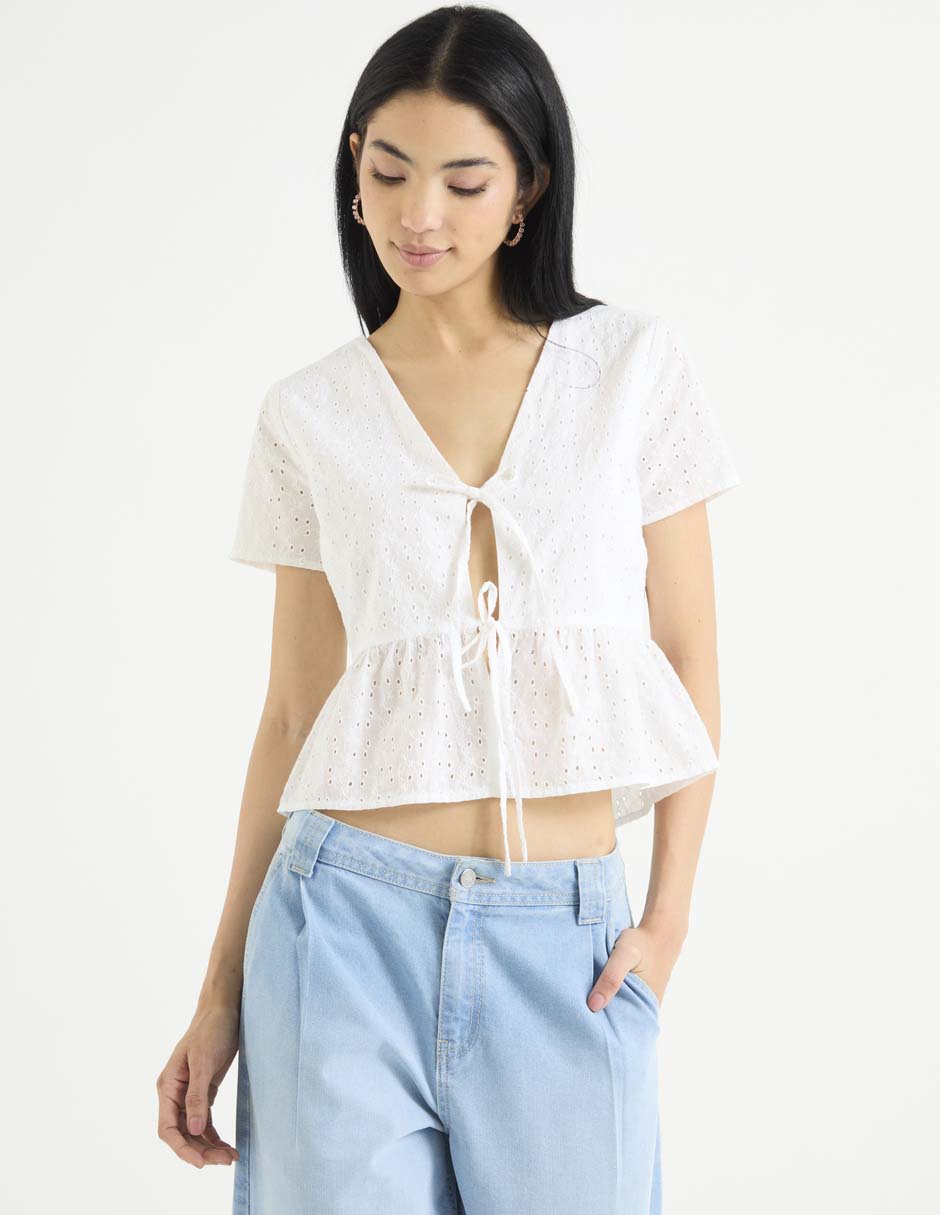 Blusa manga corta para mujer