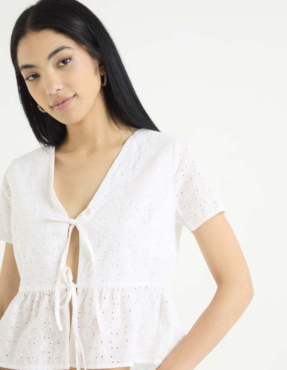 Blusa manga corta para mujer 4