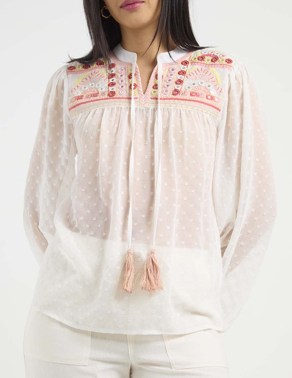 Blusa manga larga para mujer 5