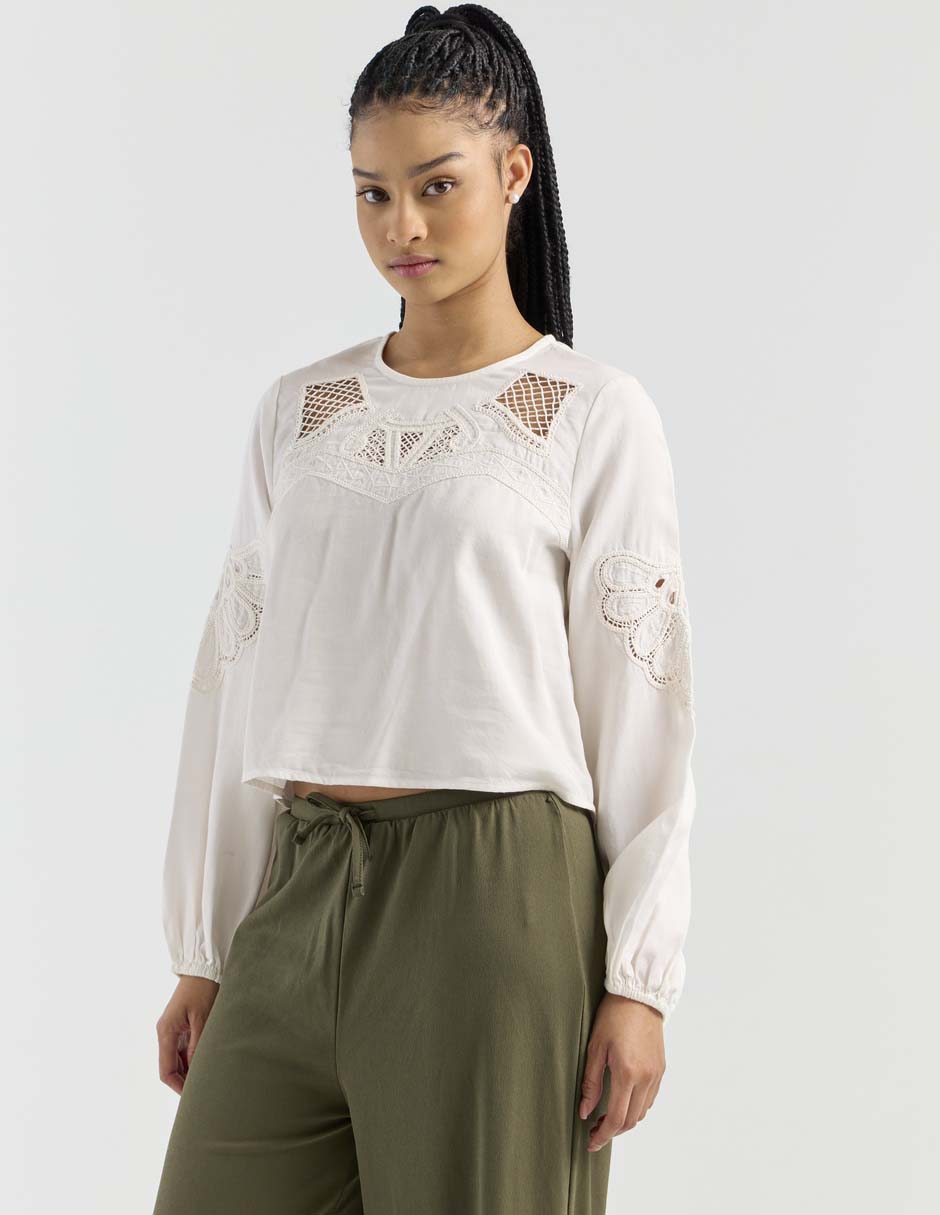 Blusa manga larga para mujer