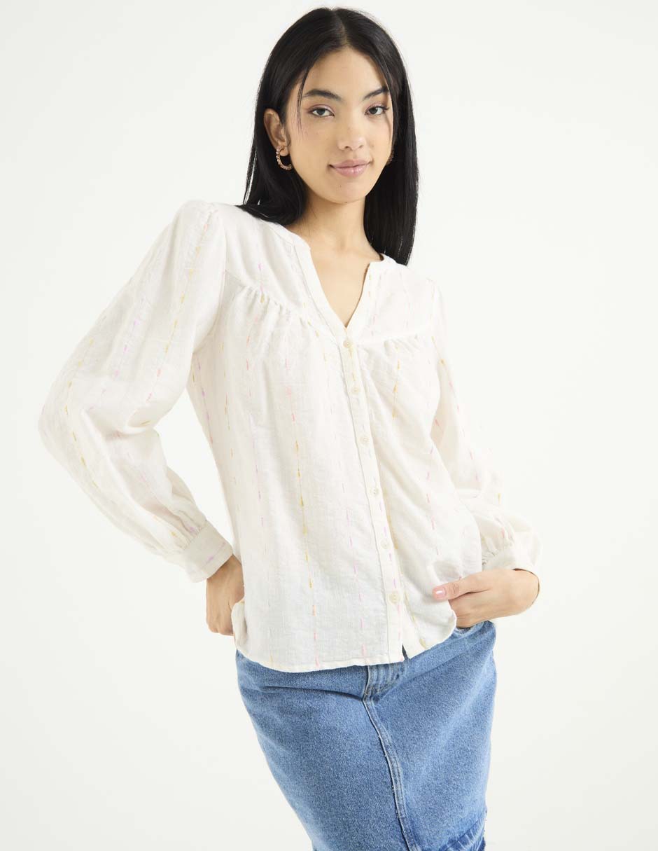Blusa manga larga para mujer