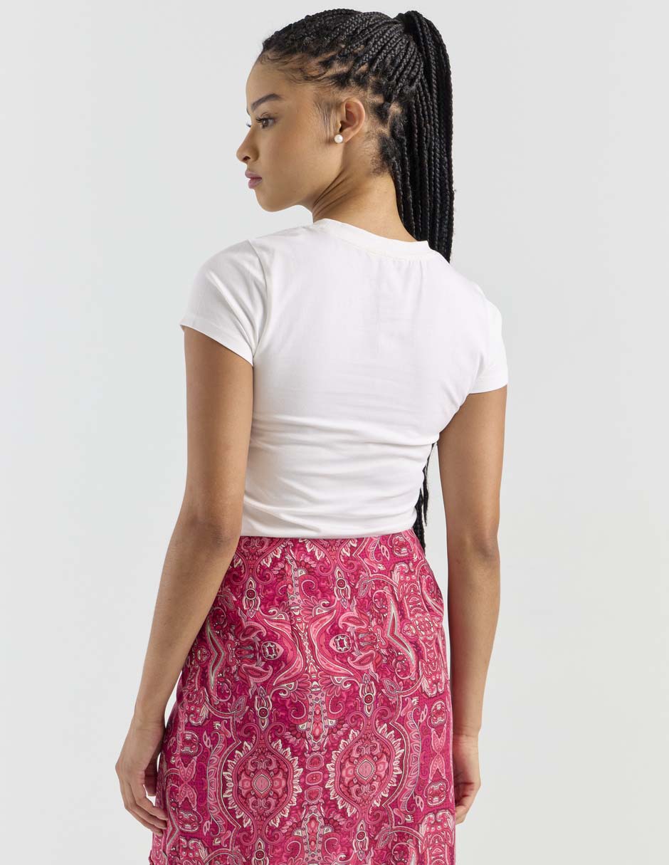 Playera manga corta cuello redondo para mujer 2